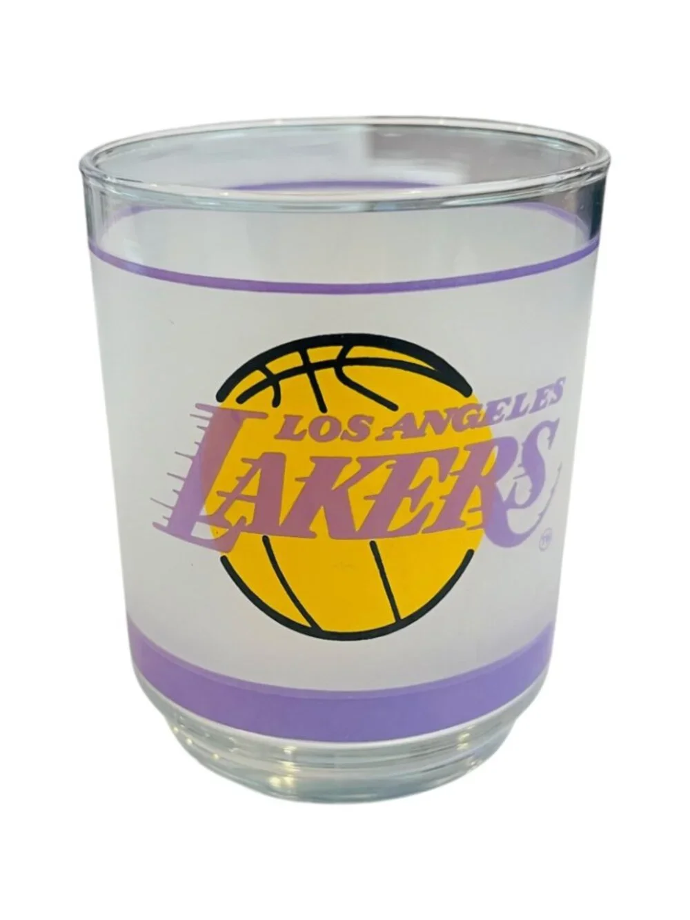 Los Angeles Lakers -Mobil Promo Frosted Glasses 1980's - LOT of 3